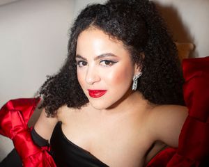 Byrdie Editor Star Donaldson wearing a red lip