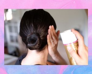 The author secures her chignon.