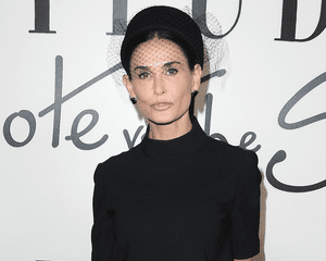 Demi Moore wearing all black.