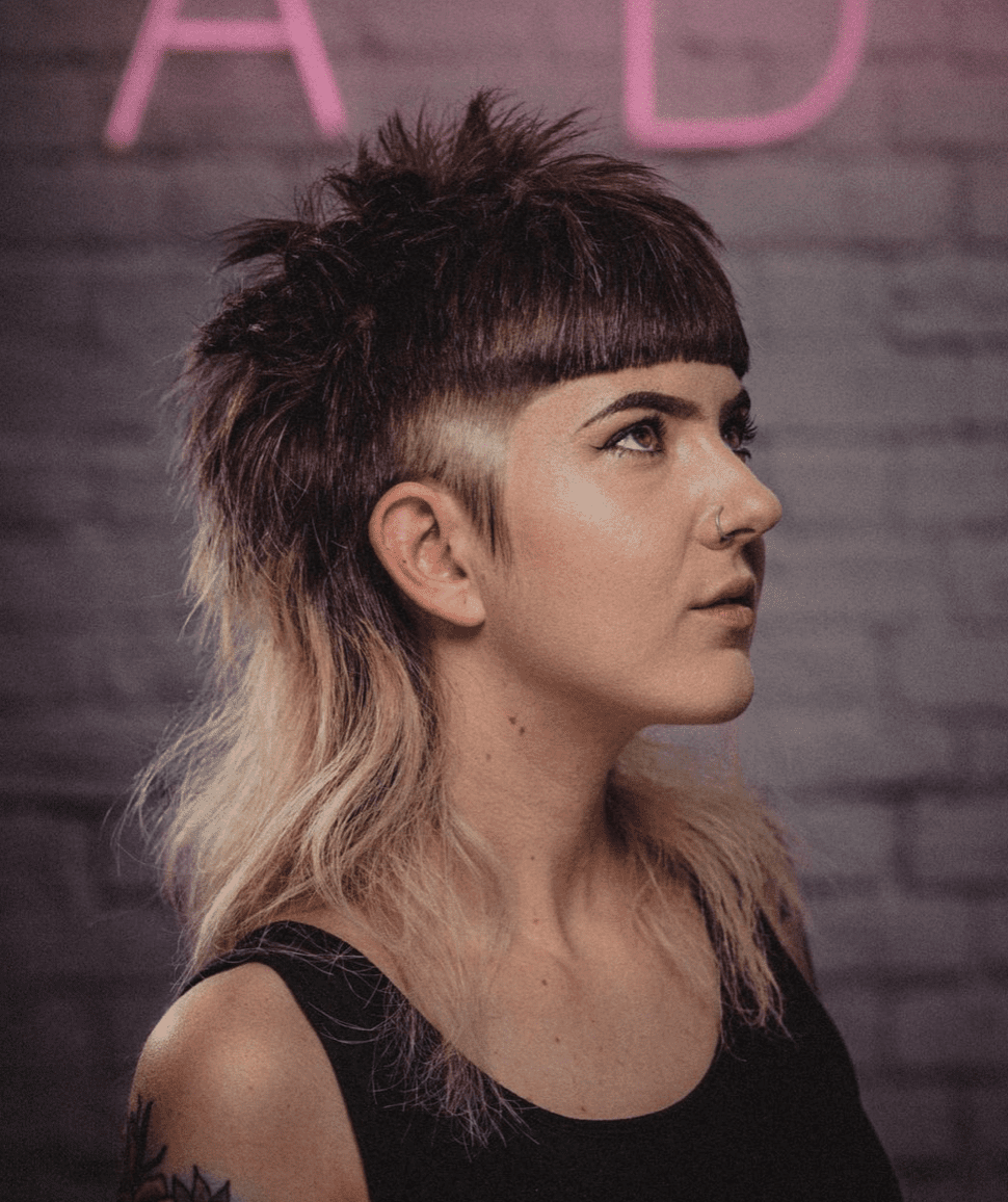 ombré skunk hair with mullet